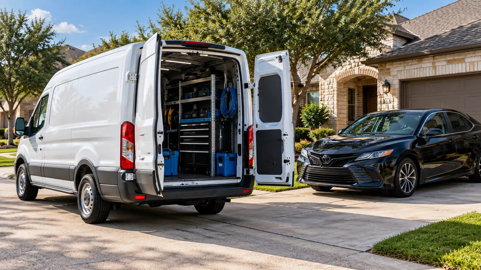 Illustrative example of a mobile service van at a customer’s location