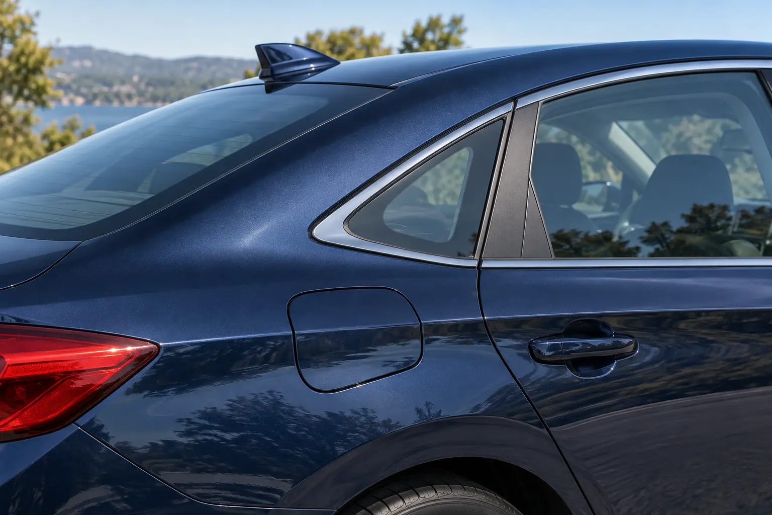 Illustrative example of a vehicle rear quarter window