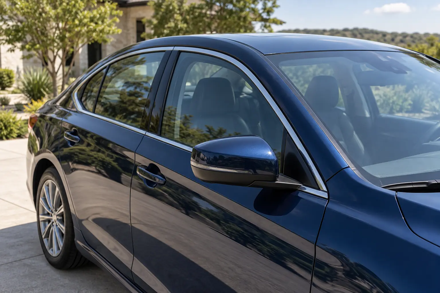 Illustrative example of a vehicle door window